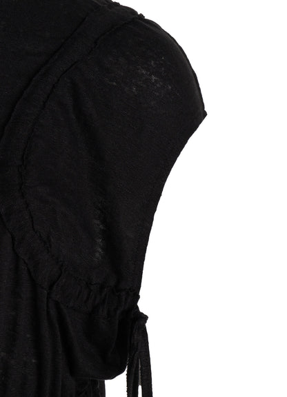 LINEN JERSEY SHIRRING TEE