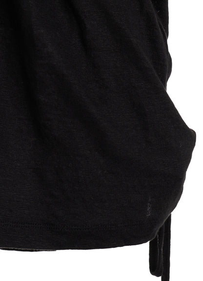 LINEN JERSEY SHIRRING TEE