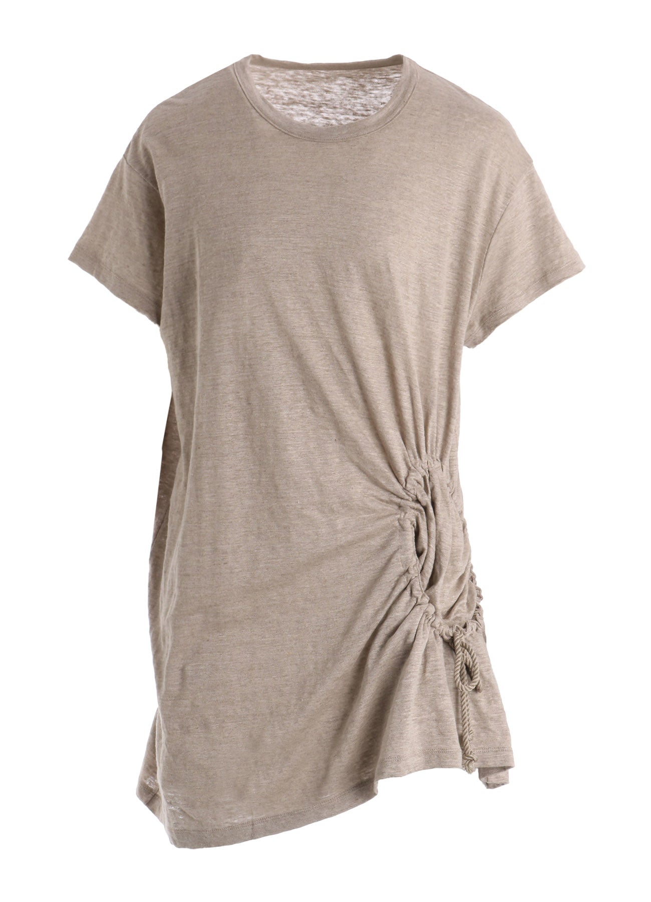 LINEN JERSEY SHIRRING POCKET TEE