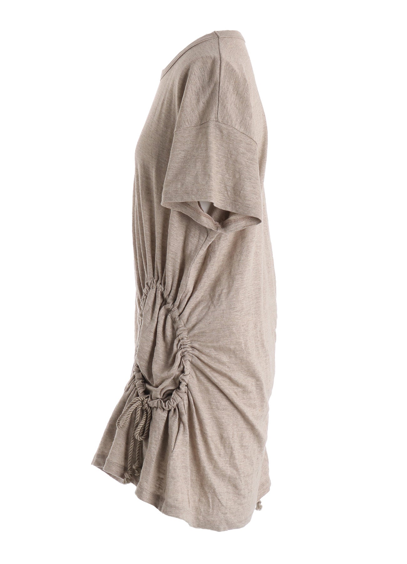 LINEN JERSEY SHIRRING POCKET TEE