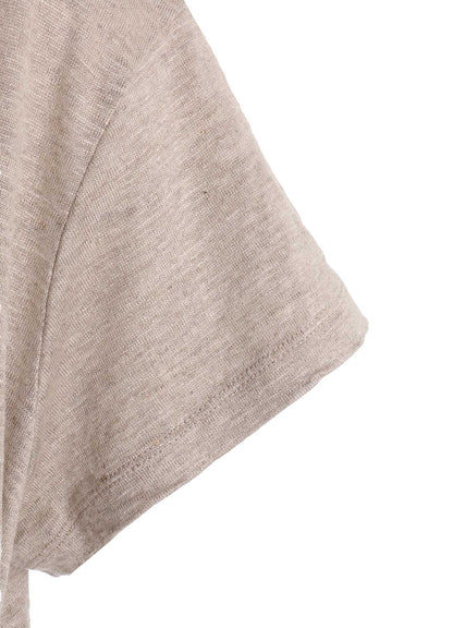 LINEN JERSEY SHIRRING POCKET TEE
