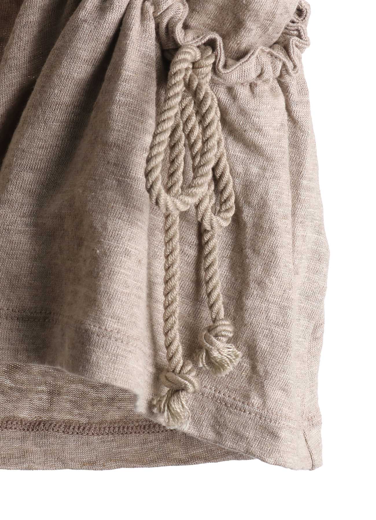 LINEN JERSEY SHIRRING POCKET TEE
