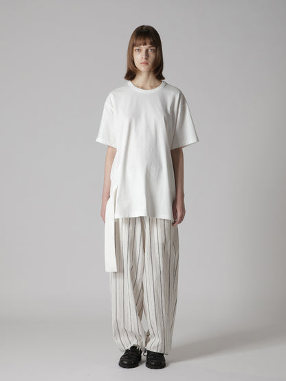 COTTON JERSEY SLIT SHORT SLEEVE TEE