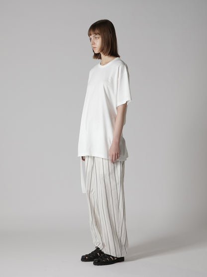 COTTON JERSEY SLIT SHORT SLEEVE TEE