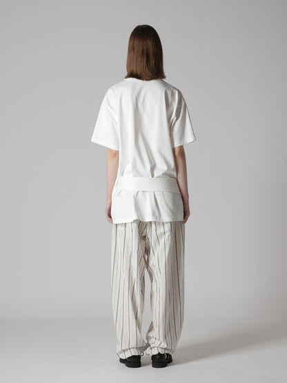 COTTON JERSEY SLIT SHORT SLEEVE TEE