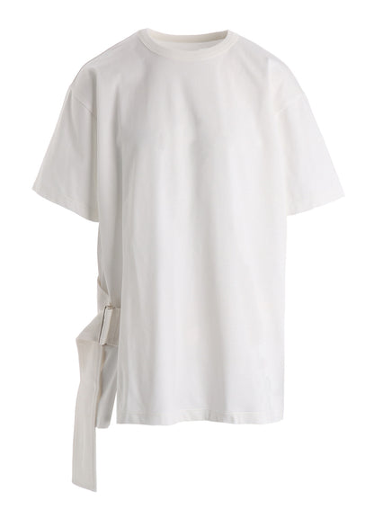 COTTON JERSEY SLIT SHORT SLEEVE TEE