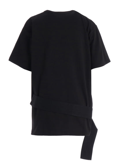 COTTON JERSEY SLIT SHORT SLEEVE TEE