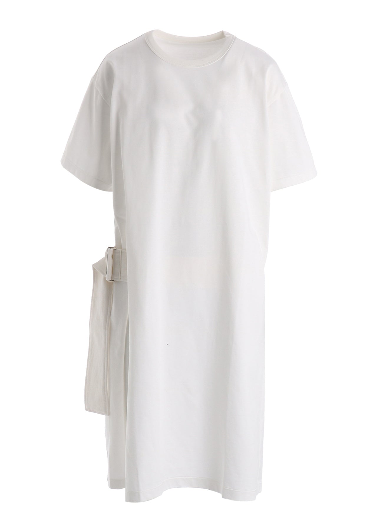 COTTON JERSEY SLIT SHORT SLEEVE LONG TEE