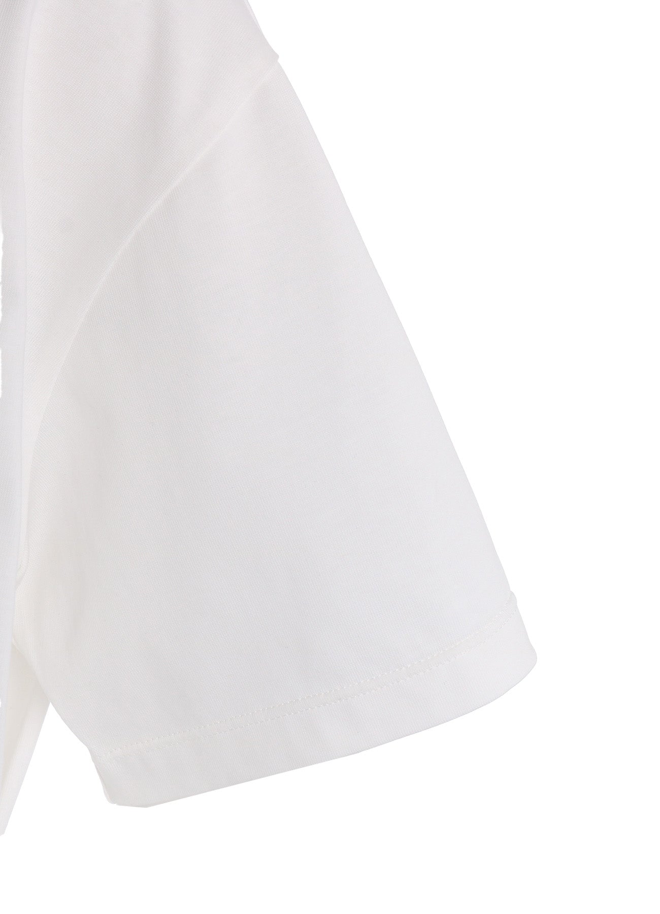 COTTON JERSEY SLIT SHORT SLEEVE LONG TEE