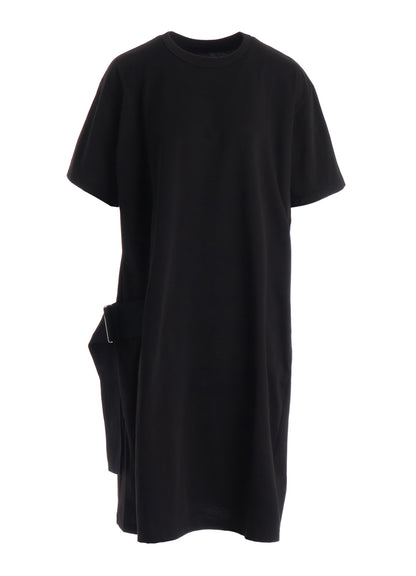 COTTON JERSEY SLIT SHORT SLEEVE LONG TEE
