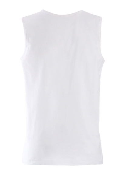 COTTON JERSEY PLAID PRINT SLEEVELESS PRINT TEE