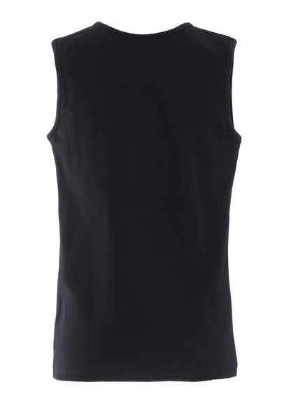 COTTON JERSEY PLAID PRINT SLEEVELESS PRINT TEE