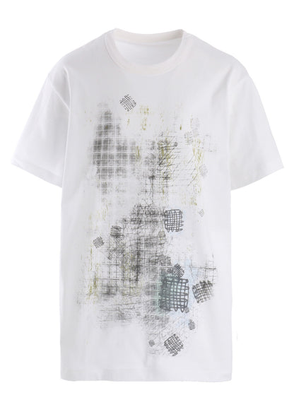 COTTON JERSEY PLAID PRINT SHORT SLEEVE BIG TEE