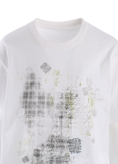 COTTON JERSEY PLAID PRINT SHORT SLEEVE BIG TEE