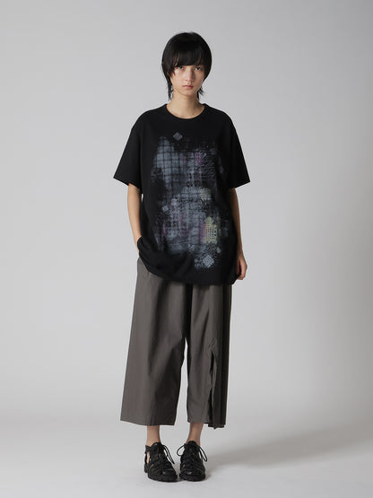 COTTON JERSEY PLAID PRINT SHORT SLEEVE BIG TEE