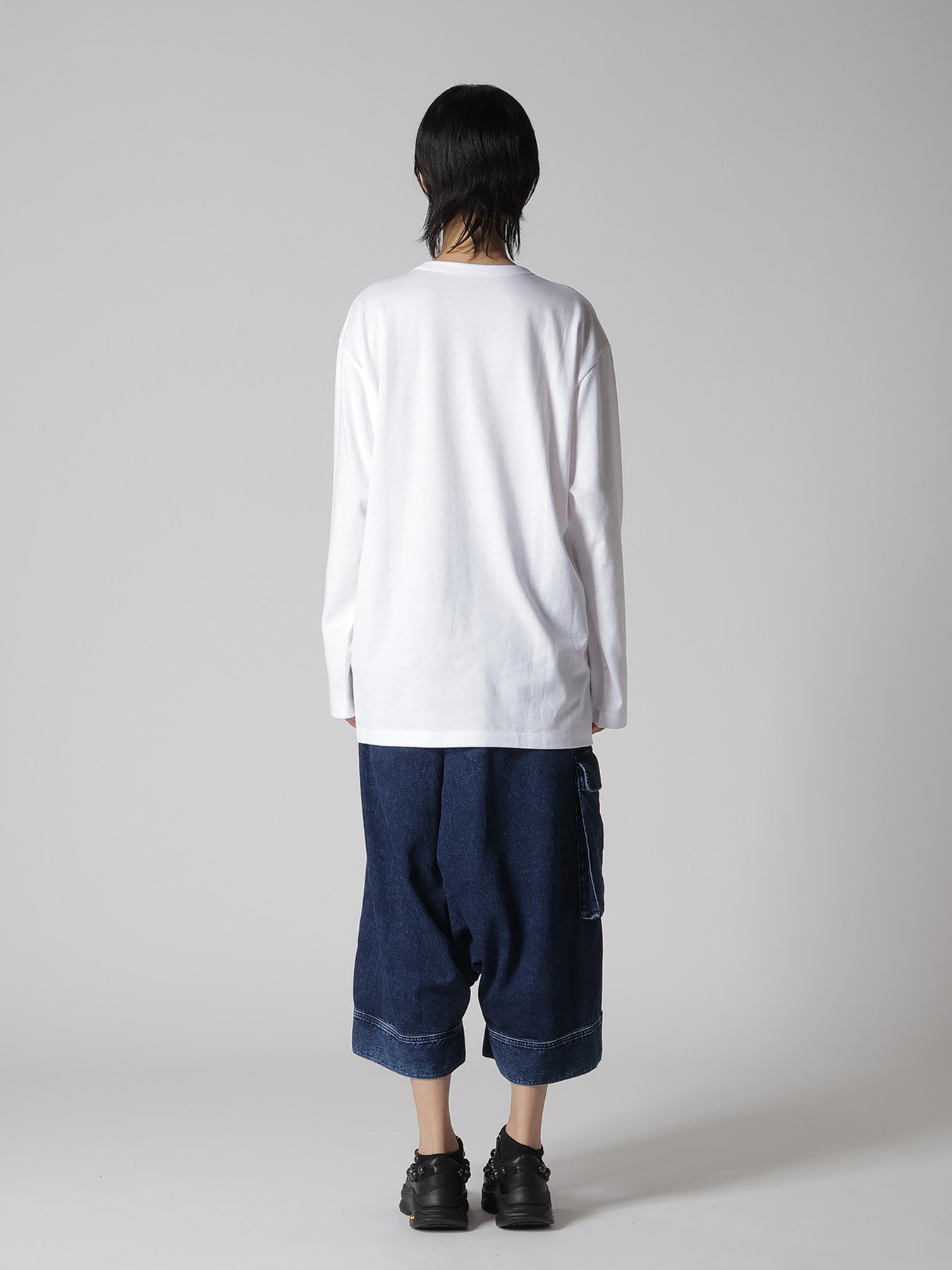 COTTON JERSEY PLAID PRINT LONG SLEEVE BIG TEE