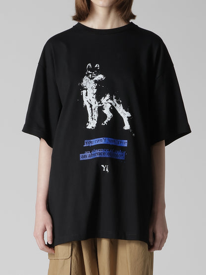 COTTON JERSEY DOG PIGMENT PRINT TEE