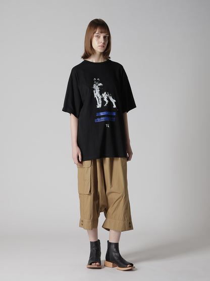 COTTON JERSEY DOG PIGMENT PRINT TEE