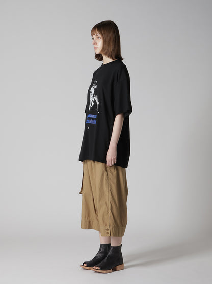 COTTON JERSEY DOG PIGMENT PRINT TEE