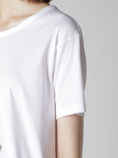 JERSEY ANGEL DOT PIGMENT PRINT ASYMMETRIC TEE