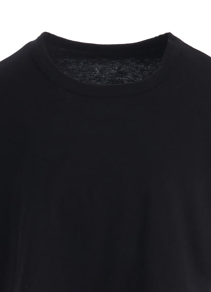 COTTON JERSEY MESSAGE PRINT ASYMMETRIC SHORT SLEEVE TEE
