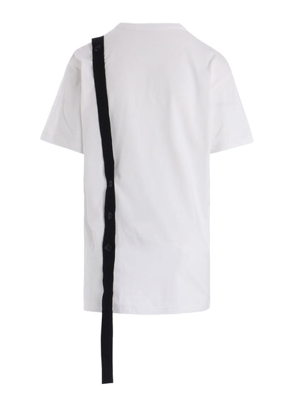 COTTON JERSEY MESSAGE PRINT BELTED HALF SLEEVE TEE