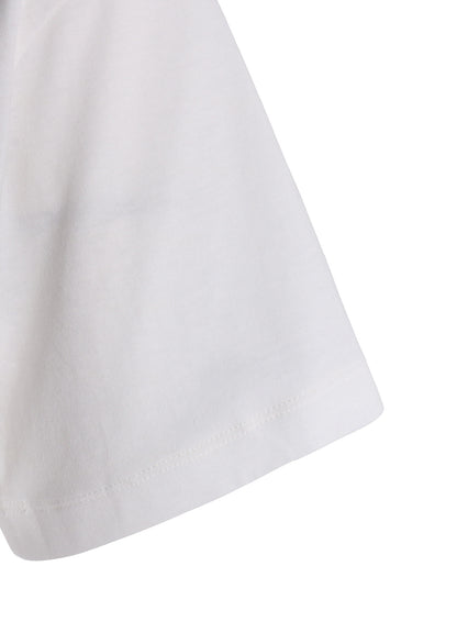 COTTON JERSEY MESSAGE PRINT BELTED HALF SLEEVE TEE