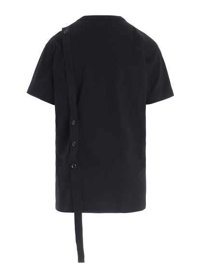 COTTON JERSEY MESSAGE PRINT BELTED HALF SLEEVE TEE