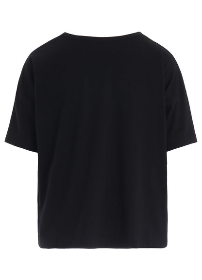 COTTON JERSEY FLOWER PRINT ROUND NECK LOOSE TEE