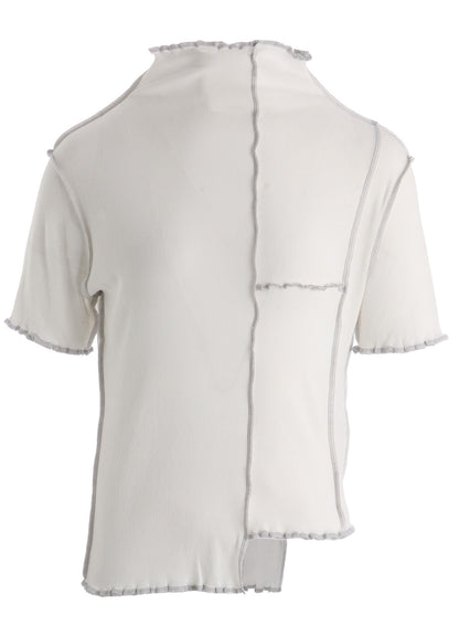 RIB HIGH NECK PANEL TEE