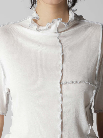 RIB HIGH NECK PANEL TEE