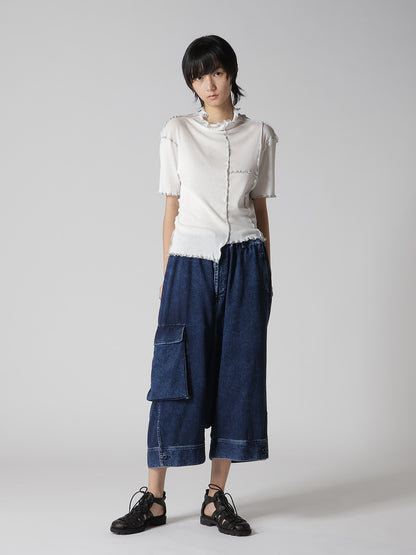 RIB HIGH NECK PANEL TEE