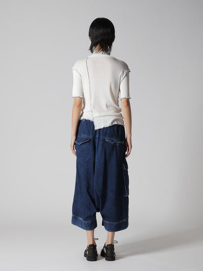 RIB HIGH NECK PANEL TEE