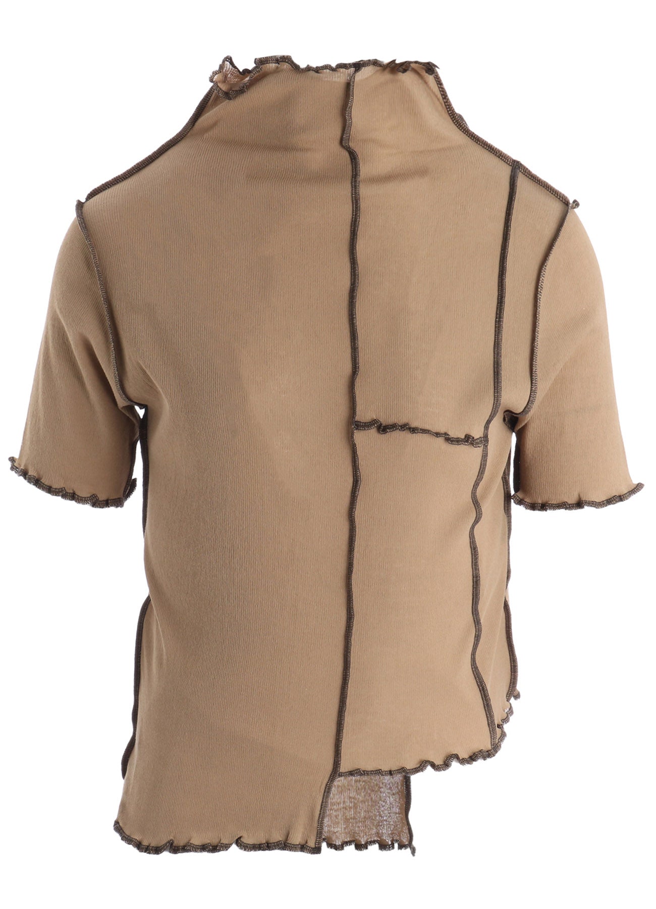 RIB HIGH NECK PANEL TEE