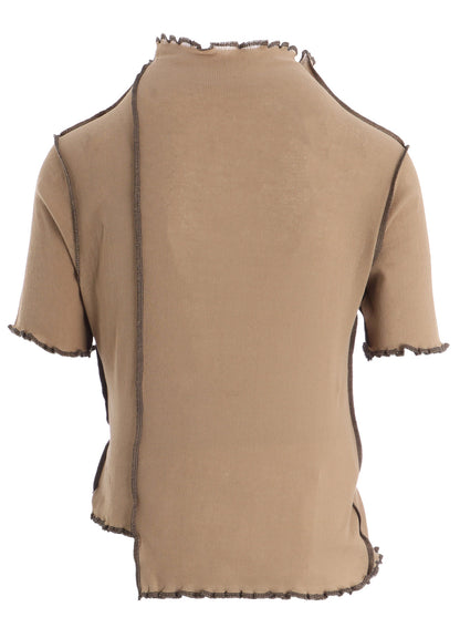 RIB HIGH NECK PANEL TEE