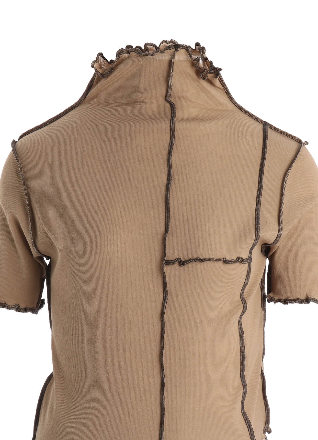 RIB HIGH NECK PANEL TEE