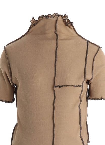 RIB HIGH NECK PANEL TEE
