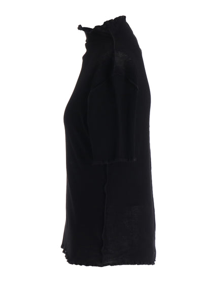 RIB HIGH NECK PANEL TEE