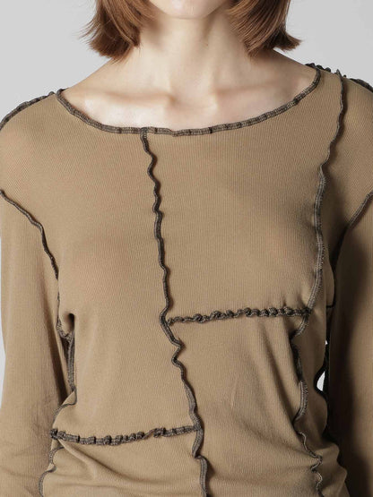 RIB PANEL LONG SLEEVE TEE