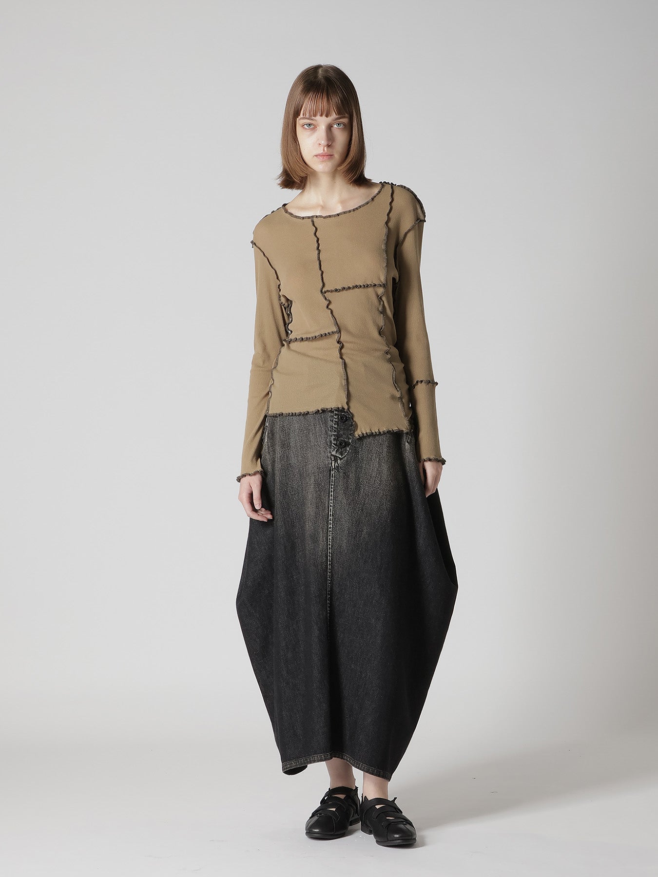 RIB PANEL LONG SLEEVE TEE