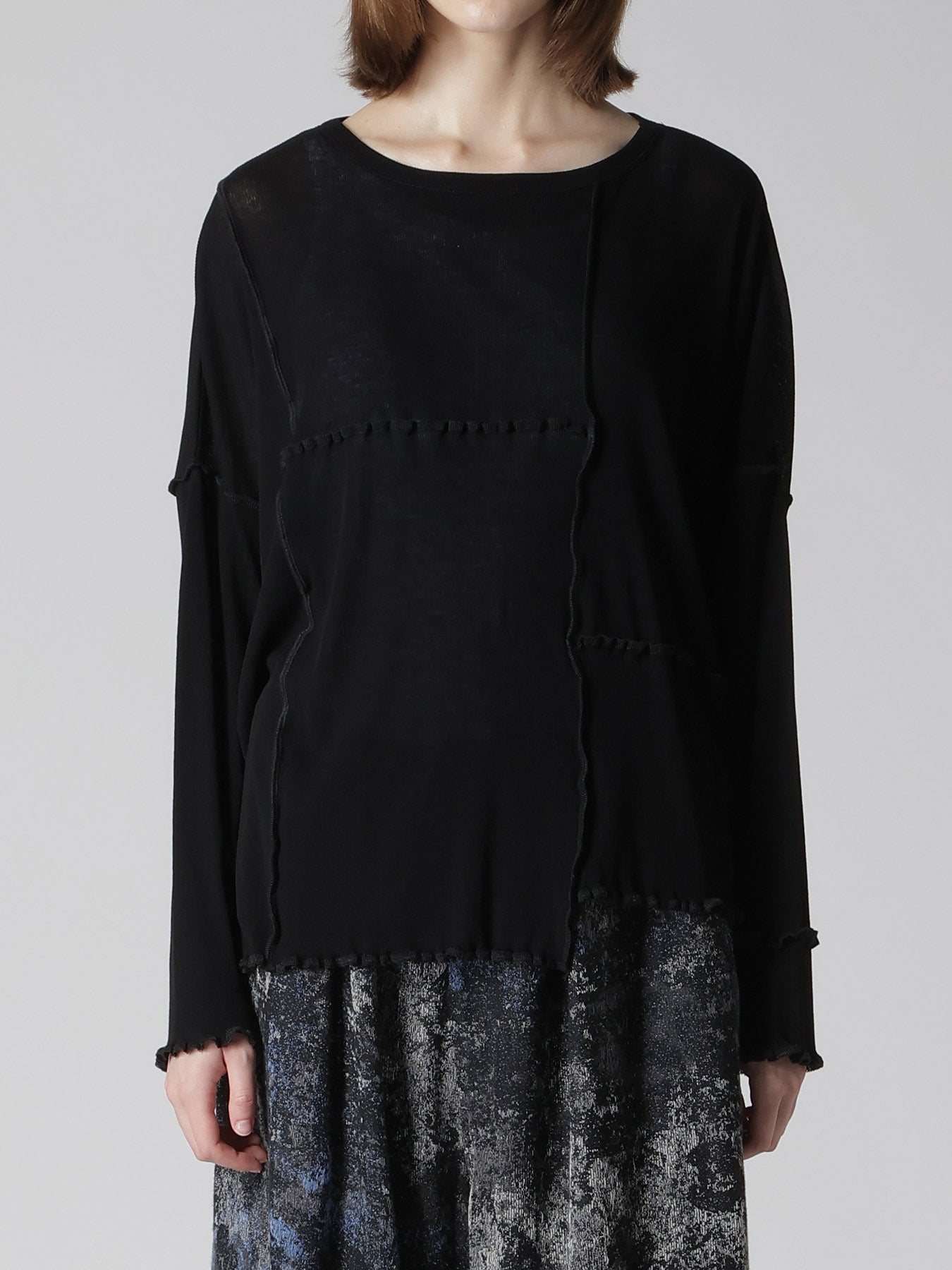 RIB PANEL LONG SLEEVE BIG TEE – THE SHOP YOHJI YAMAMOTO