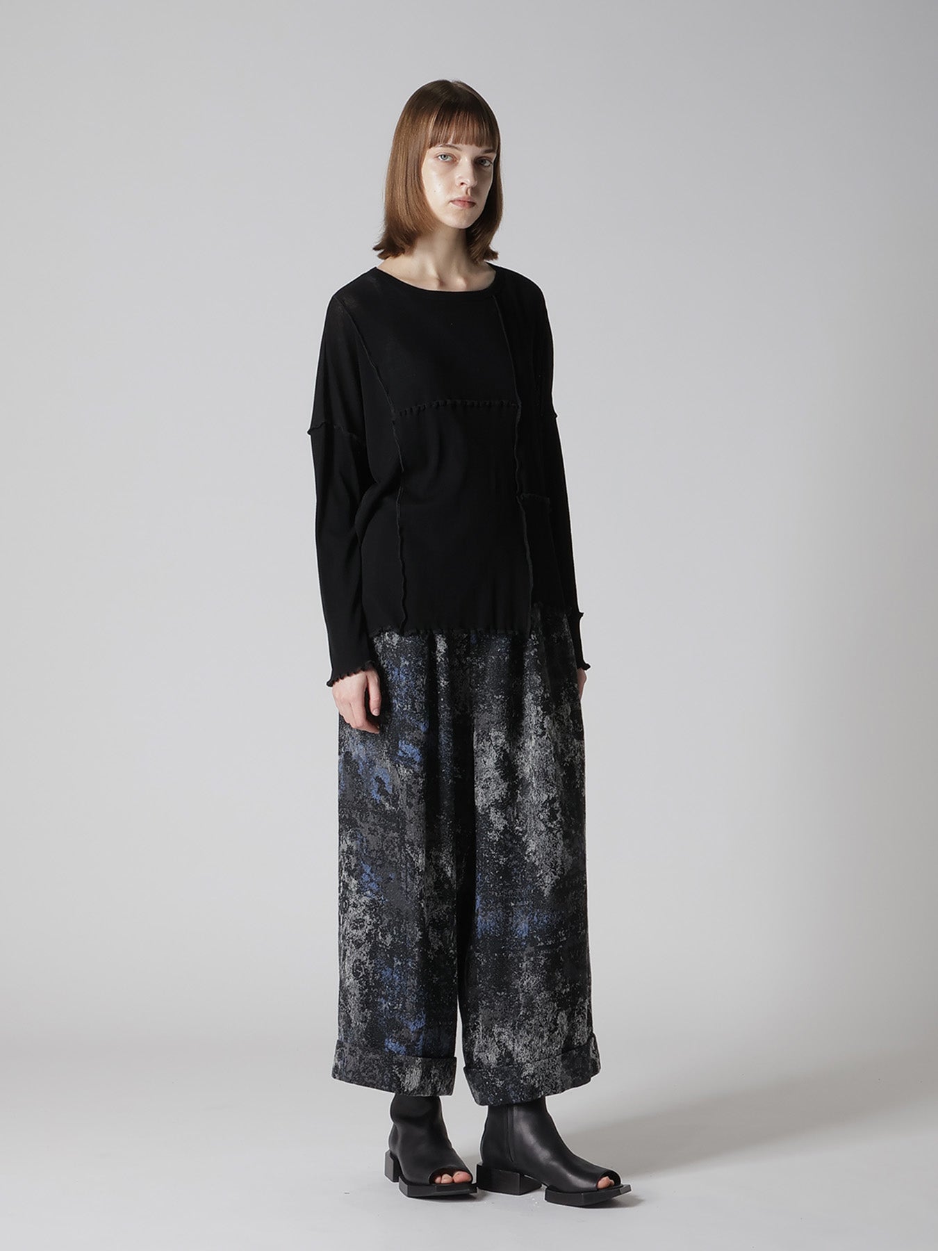 トップス YK RIB PANEL LONG SLEEVE BIG TEE – THE SHOP YOHJI YAMAMOTO