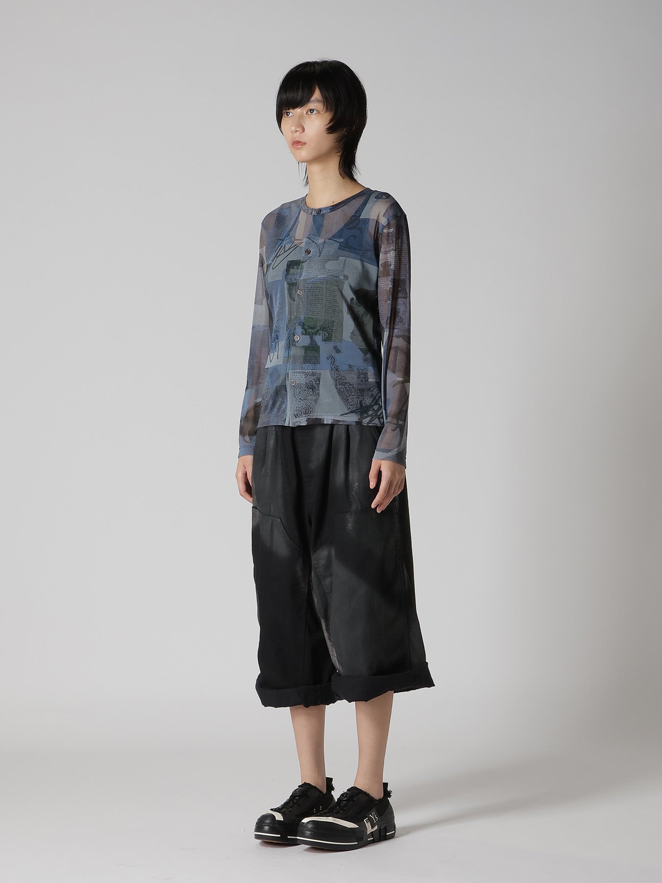 TULLE VASE COLLAGE PRINT CARDIGAN