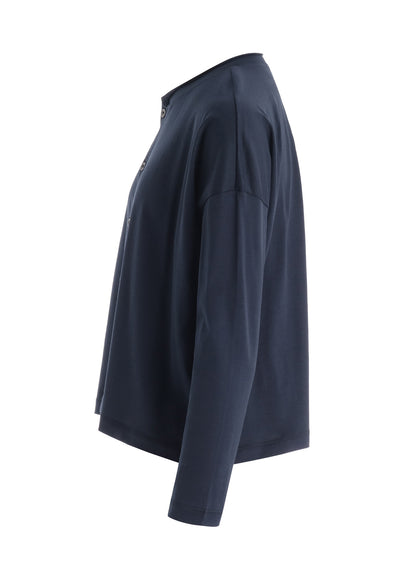 COTTON JERSEY ROUND NECK CARDIGAN