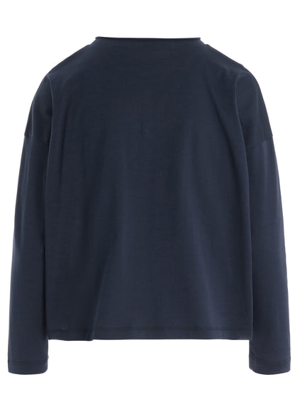 COTTON JERSEY ROUND NECK CARDIGAN