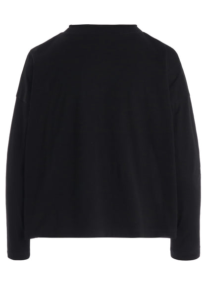 COTTON JERSEY ROUND NECK CARDIGAN