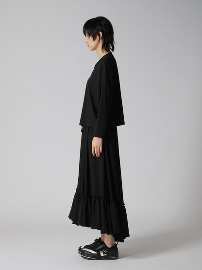 COTTON JERSEY ROUND NECK CARDIGAN