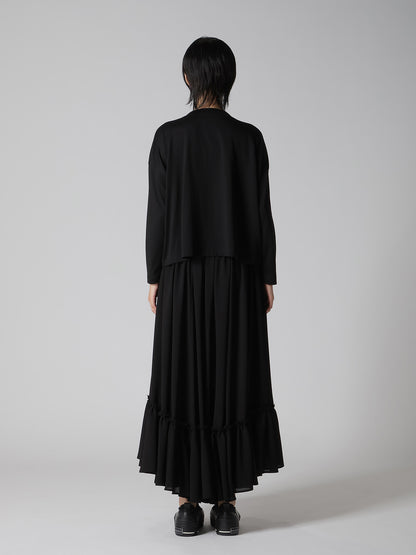 COTTON JERSEY ROUND NECK CARDIGAN