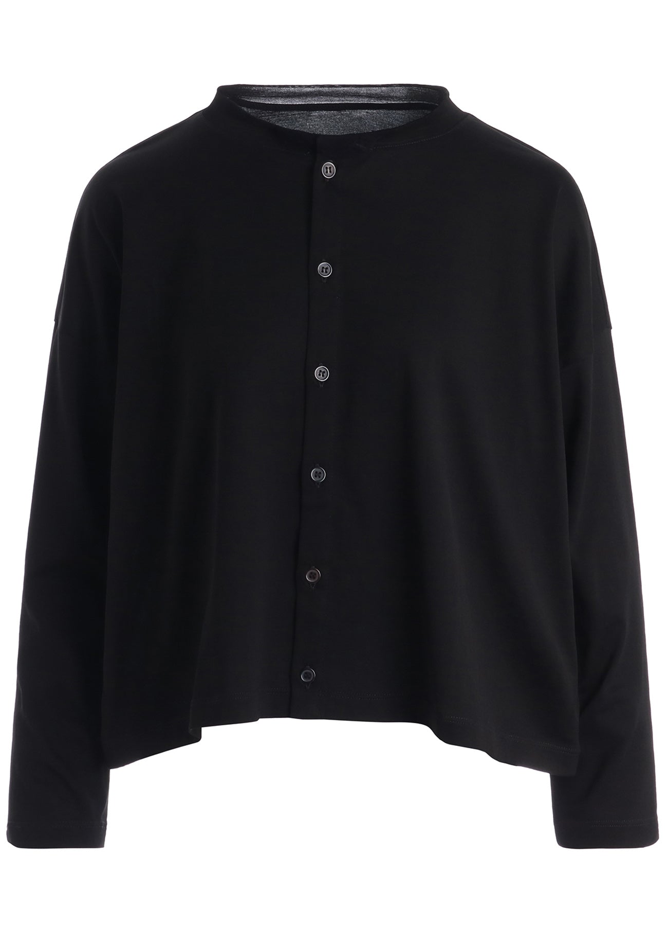 COTTON JERSEY ROUND NECK CARDIGAN