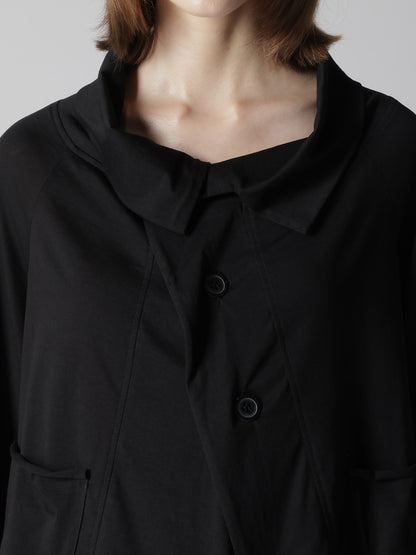 COTTON JERSEY ARRANGED 3-BUTTON JACKET